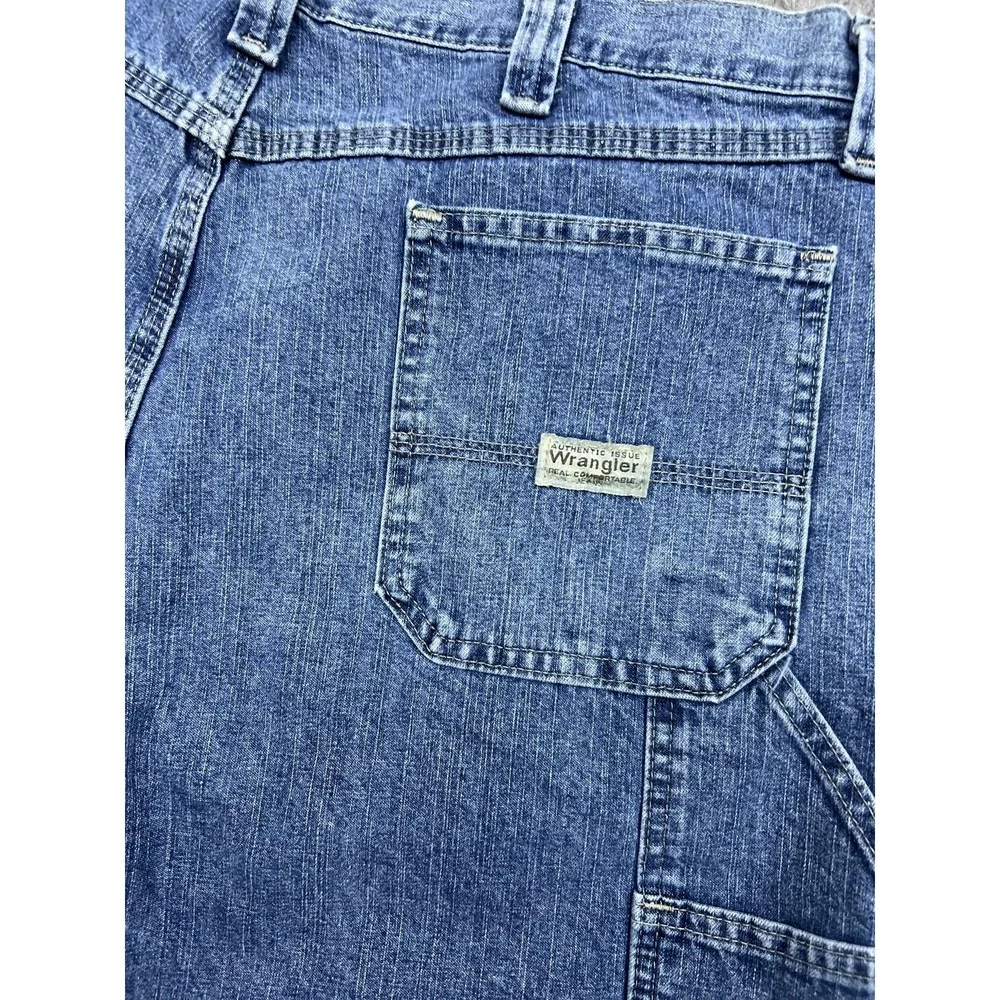 Wrangler Cargo Shorts Mens 40 Blue Denim Carpenter Workwear 10